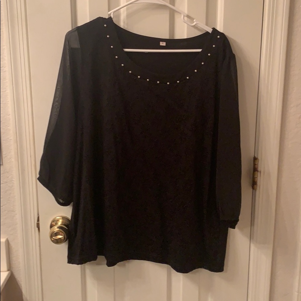 Black lace blouse